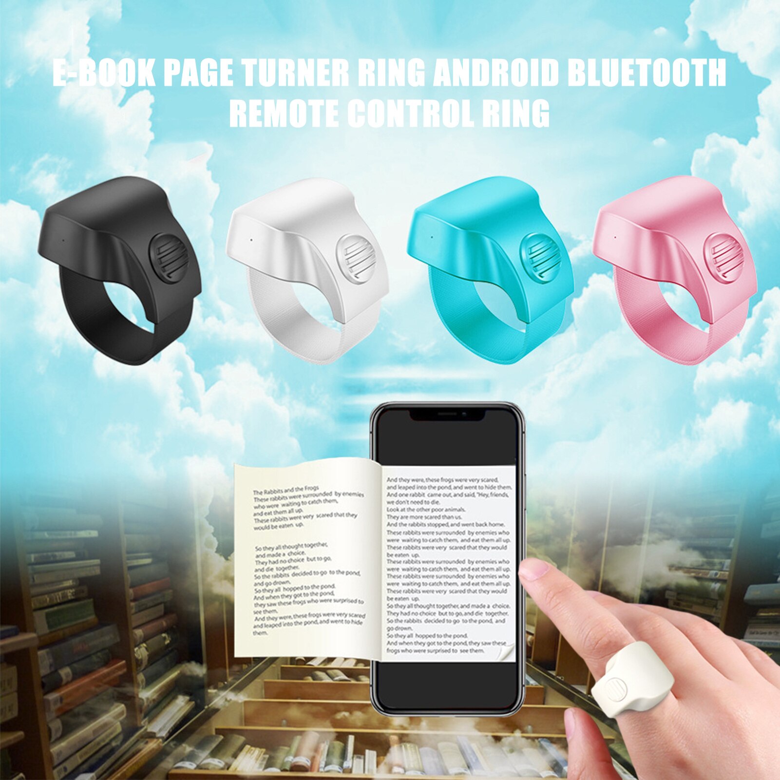 Adjustable Multifunctional Wearable Devices Smart Finger Ring Phone Bluetooth Ring Remote Control E-book Page Turner Ring