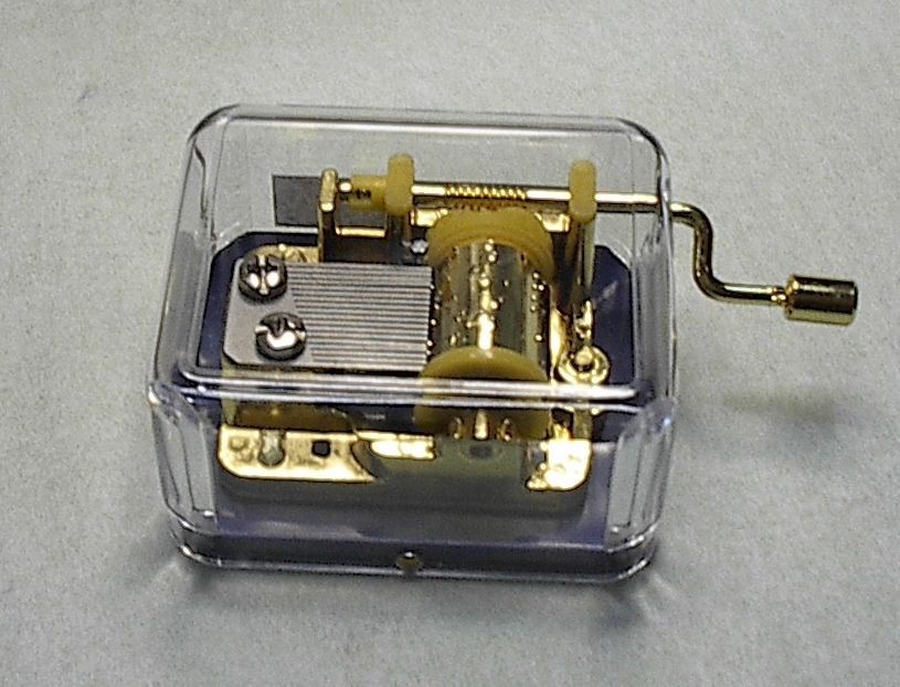 Hand Crank Gold Plated Movements Parts Music Box Blue Danube M02225-9