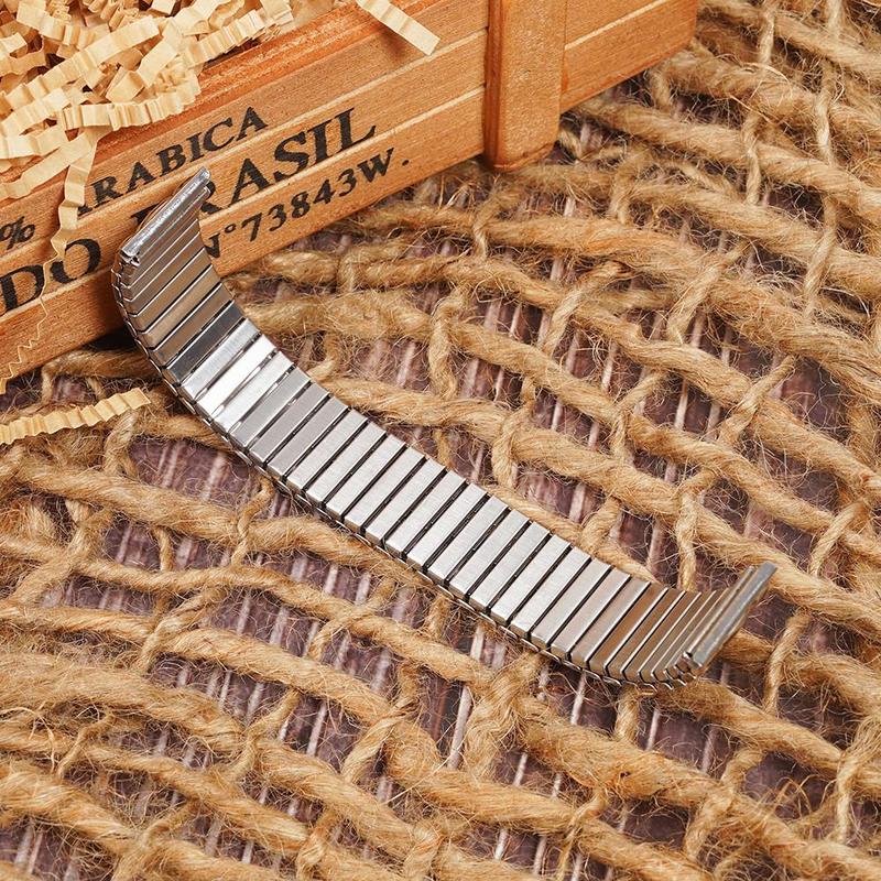 10 12 14 16 18 20 MM Stretch Expansion Stainless Steel Parts Watch Band Strap Silver Metal Watch Bracelets Watch Accessories