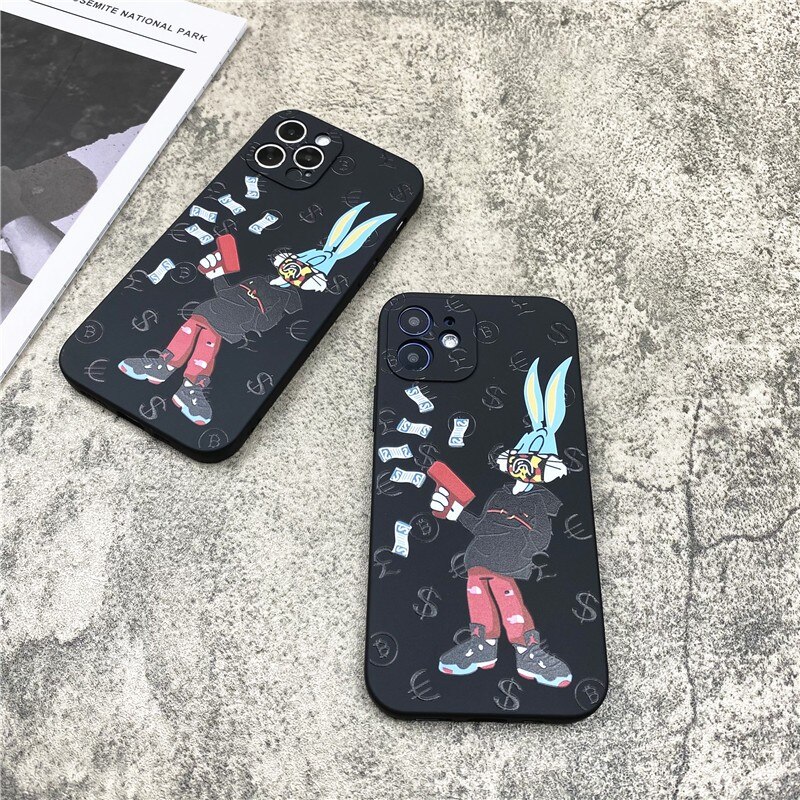 Trend Bunny miękki futerał na iPhone 11 12 Pro Max mini 7 8 6 6S Plus XR X XS MAX se silikonowy futerał na telefon luksusowa moda funda capa