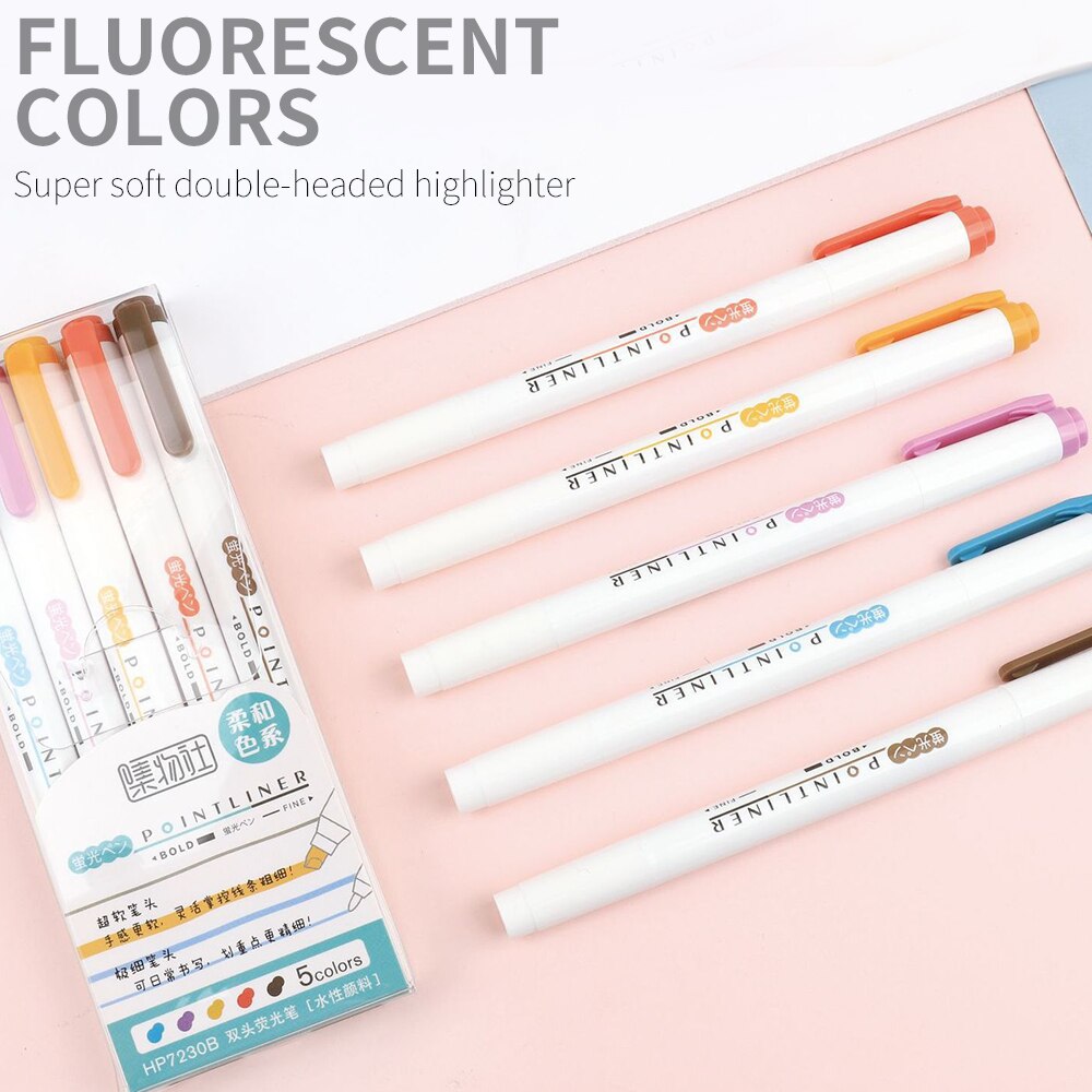 6/8/25colors Double Line Highlighter Marker Pen Su... – Vicedeal