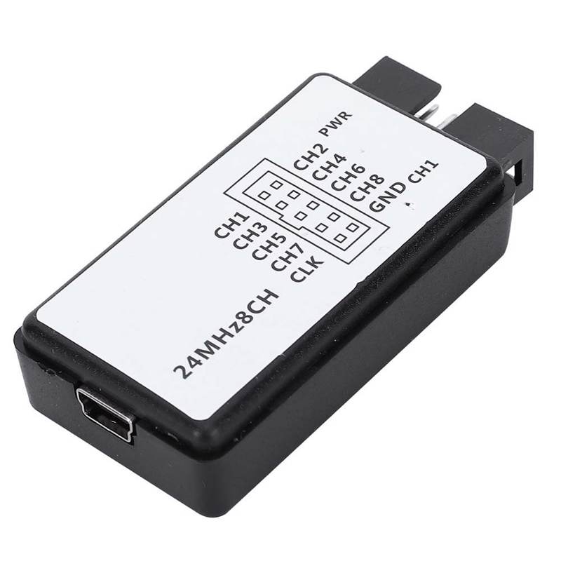 USB Logic Analyzer Device Set Mini Digital Pocket Size 8 Channel Input Memory 24MHz Logic Analyzer