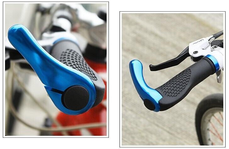 Empuñaduras para manillar de bicicleta de carretera, mango ergonómico de caucho y aluminio, accesorios de pieza en negro/blanco para bicicleta, de bocina de toro