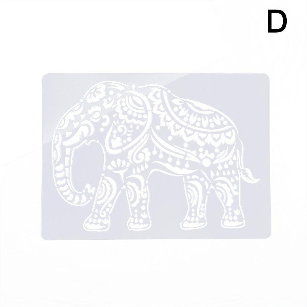 1PC Animals Drawing Template Ruler Animals Hollow out Template Stationery Drawing Figure Ruler Painting With Scratch Paper: D