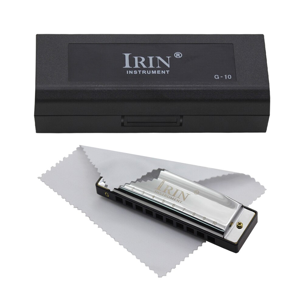 IRIN G-30 Mouthorgan 10 Holes 20 Tones Key of G Blues Harmonica with ABS Box for Beginners: I5123S