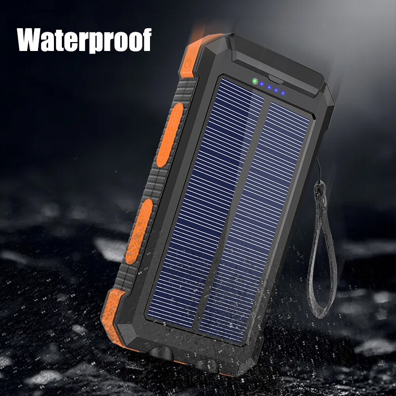 Solar Power Bank 20000mAh Portable Charging Solar Power Station External Battery Charger Powerbank for All Smartphones