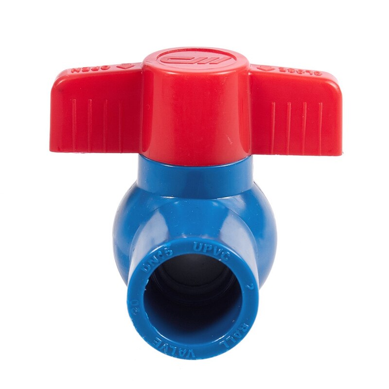 2 Stuks 20Mm Volledige Port Non Slip Handvat Hendel Pvc Kogelkraan Blauw Rood