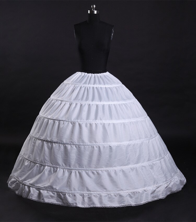 Women Ball Gown Petticoats With Slips 6 Hoop For Quinceanera Dresses White Black Full length 1950s Crinoline Underskirt
