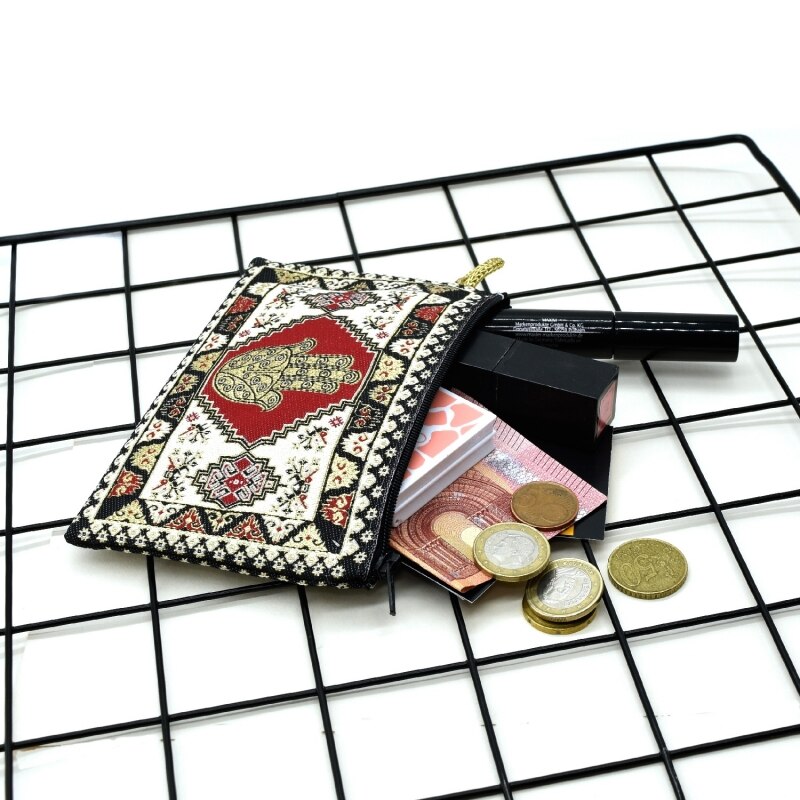 Purse Turkish. Fabric zipper purse, fatima Istanbul hand