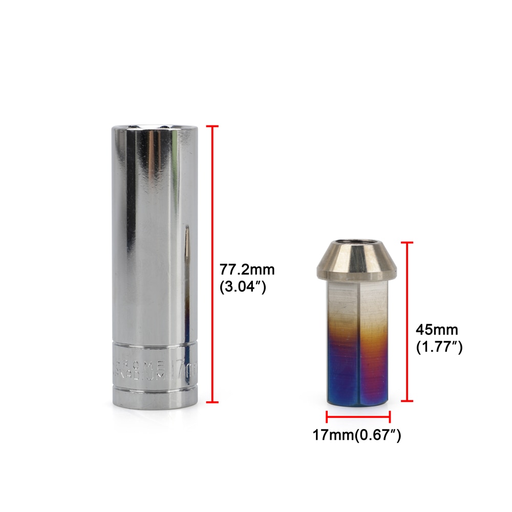 20PCS Stainless Steel lug nut 45MM Tapered conical seat M12*1.5 Racing Car Modification lug nuts HEX17MM
