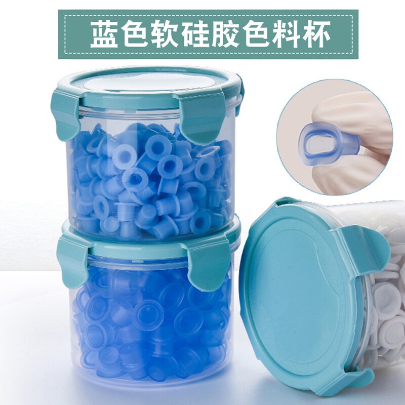 100 Stuks Plastic Wegwerp Microblading Tattoo Inkt Cup Met Opbergdoos Permanente Make-Up Pigment Clear Houder Container Cap