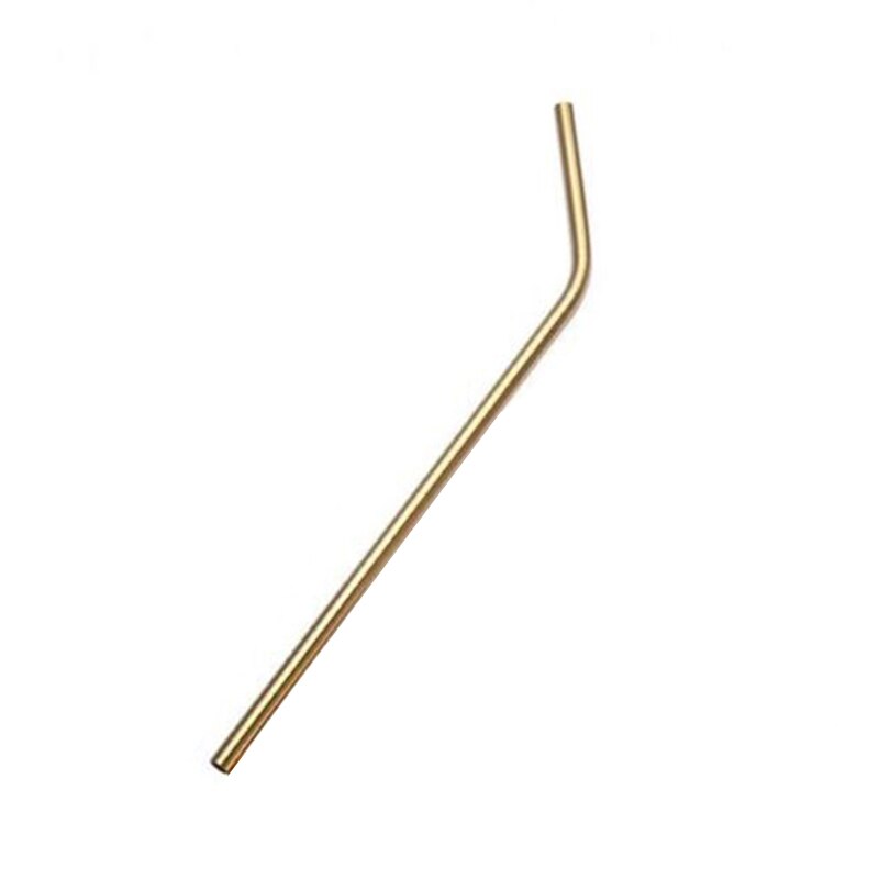 Reusable Metal Drinking Straws 304 Stainless Steel Sturdy Bent Straight Drinks Straw Bar Party Supply: Curved gold
