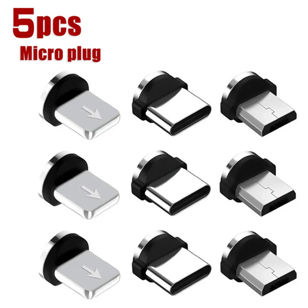 5Stck Runde Magnetische Kabel stecker Typ C Mikro USB C Stecker Schnelle Ladekabel Adapter Telefon Microusb Typ-C Magnet Ladegerät Stecker