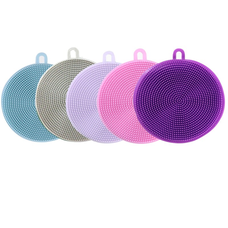 5PCS Silikon Küche Reinigung Pinsel Spülmaschine Schwämme Dish Waschen Schwamm Magie Wäscher Haushalt Pinsel Küche Zubehör: Mixed Colors