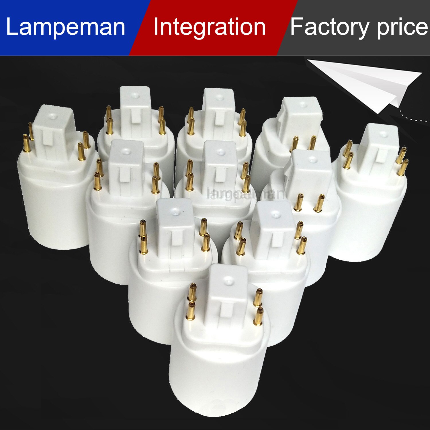 Adaptador de bombilla GX24 a E27, GX24Q a E27, E26, G24 a E27, convertidor de soporte de lámpara, 25 unids/lote