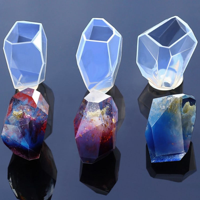 Formas de sabão transparentes de cristal, molde de joias geométricas irregulares, ornamentos de resina de silicone, decoração artesanal