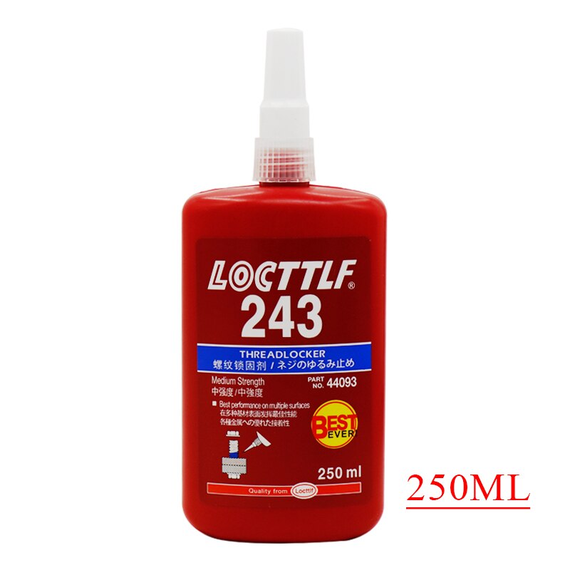 Locttlf-adhesivo anaeróbico para tornillos, pegamento para todo tipo de rosca de Metal, 50/250ml, 222, 241, 242, 243, 262, 263, 271, 272, 277, 290: 243 250ml