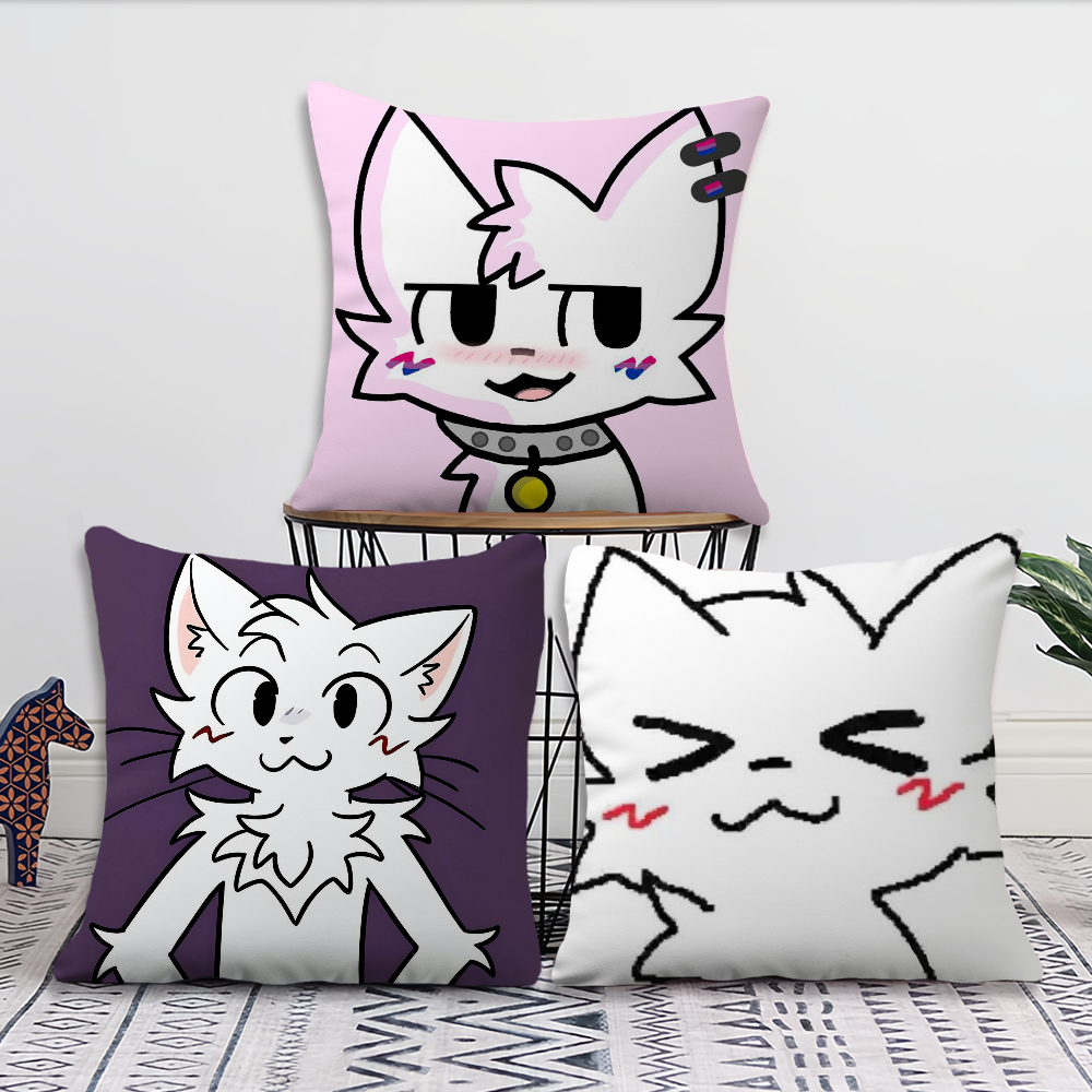 Cute Boykisser Cat Silly cushion cover For Pillow Case Sofa Bedroom Living Room Office Bedside Table Backrest Printing Square