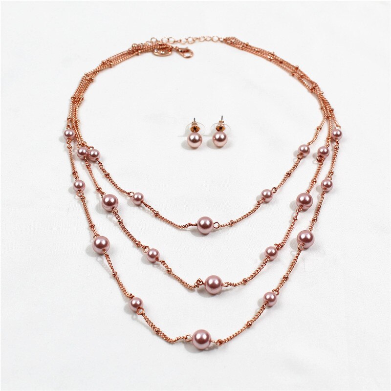 Mode Multi-Layer Ketting Rose Gold Veelzijdige Trend Temperament Vrouwen Accessoires Xl0518