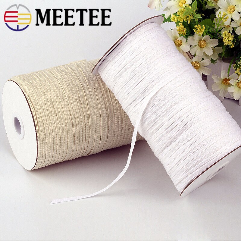 Meetee 220/280Meter 5Mm/7Mm 100% Geweven Katoen Voor Kleding Gaas Tas Riem Tape Lint diy Kleding Naaien Accessoires RD046