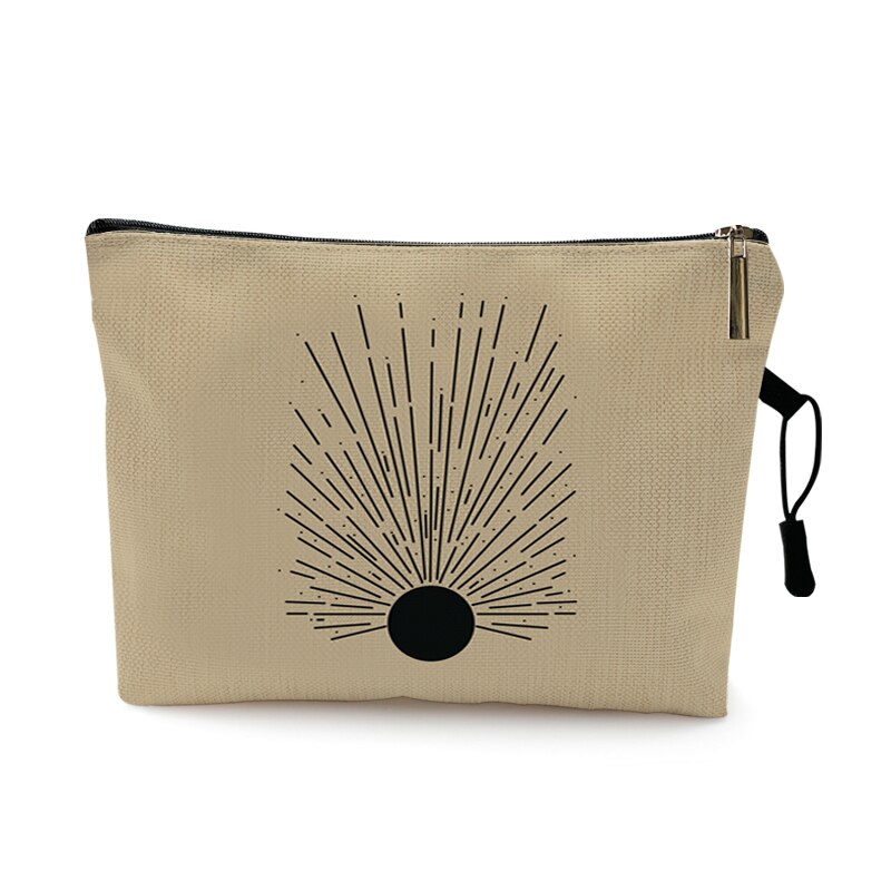 Ethnische Stil nordisch Bösen Augen Sonne Mond Religion drucken machen-hoch Tasche Nette Geldbörsen Frauen Damen Lagerung Organizer Beutel Kosmetik Taschen: Muster 3