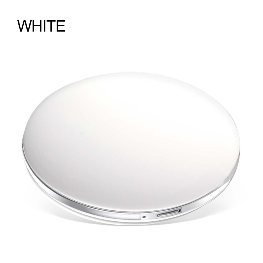 LED Light Mini Makeup Mirror Compact Pocket Face Lip Cosmetic Mirror Travel Portable Lighting Mirror 3X Magnifying Foldable: White