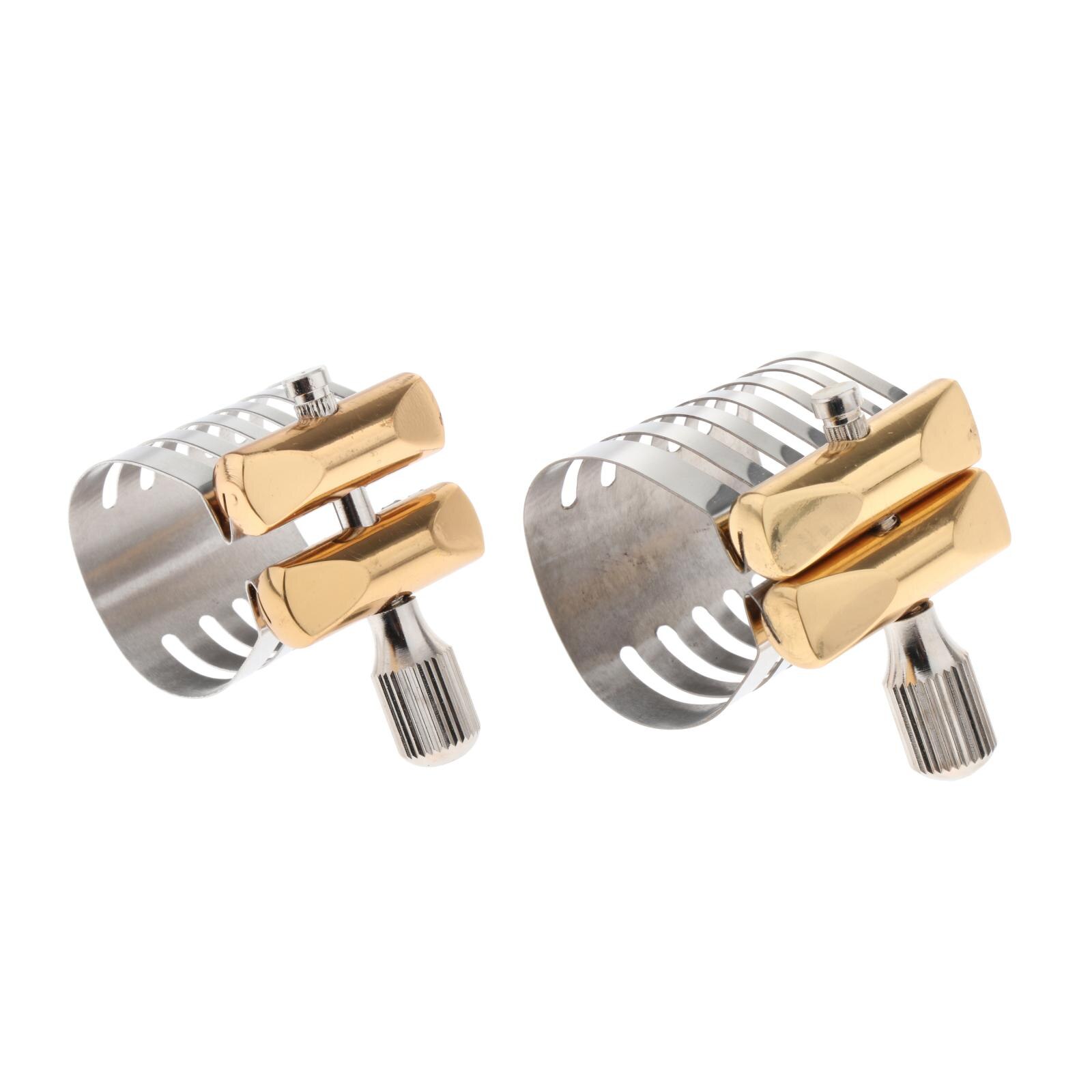 Screw adjustment, nickel-plated alto/tenor saxophone mouthpiece, ligature