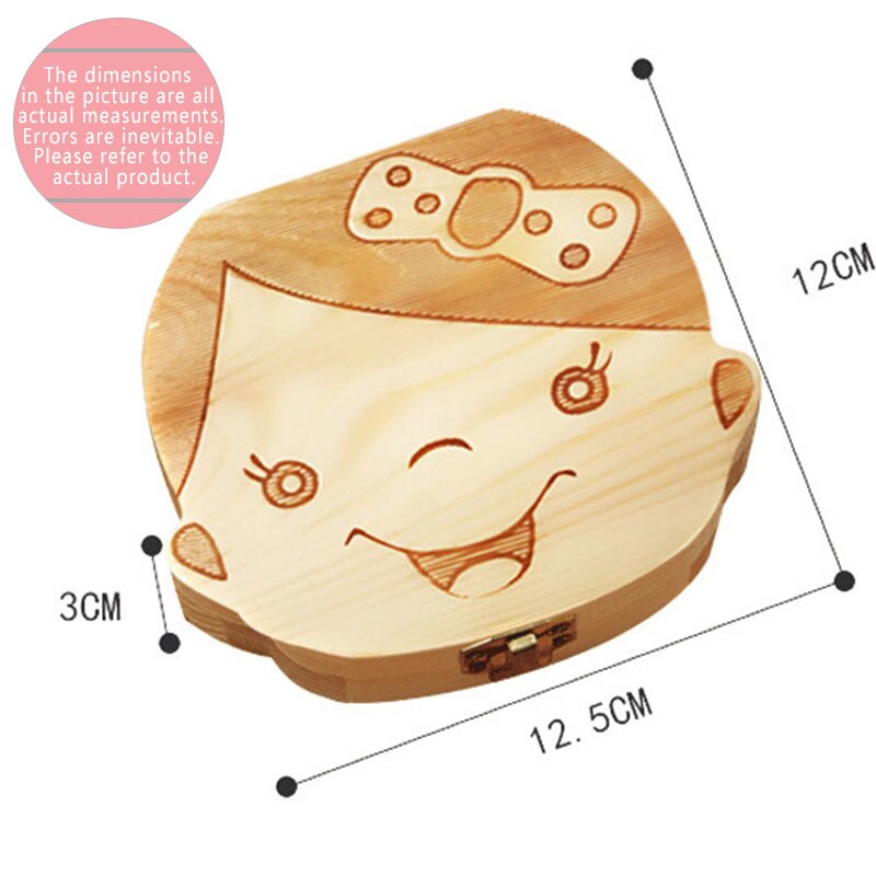 Baby Tand Doos Spaans/Engels/Nederlands/Russisch/Frans/Italiaans Houten Melk Tanden Organizer Opslag Jongens meisjes Baby Souvenirs