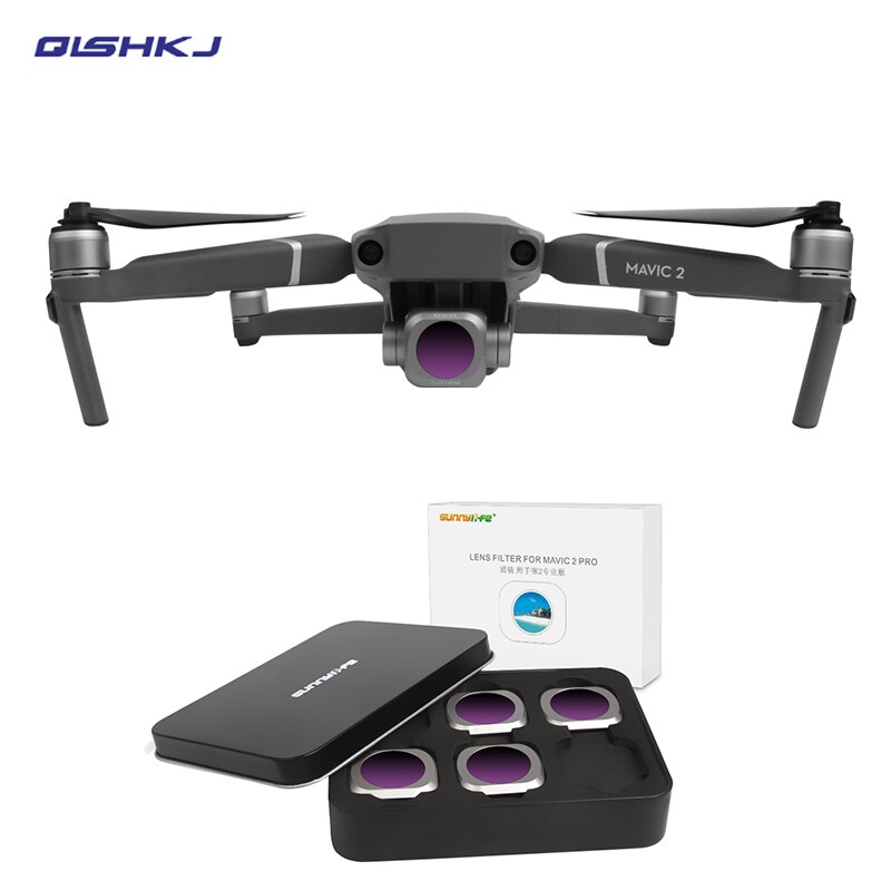 4 stk / sæt  nd8- pl  nd16- pl  nd32- pl  nd64- pl kameralinsefilter kit / drone filter sæt til dji mavic 2 pro drone tilbehør