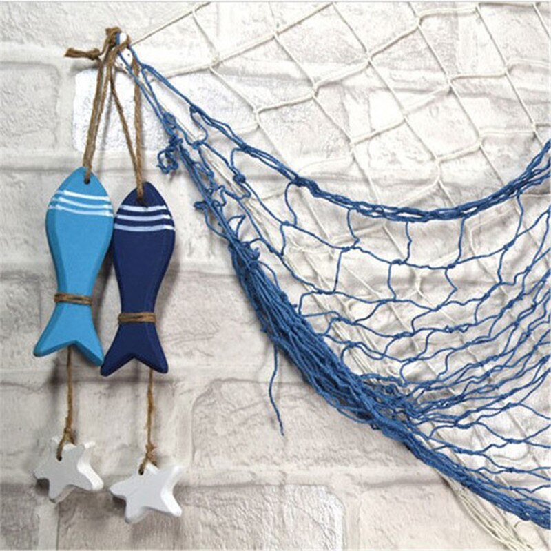 Vis/versierde marine hanger mediterrane zeester vis nautische decoratie hang klein versieren knutselen hout huisdecoratie