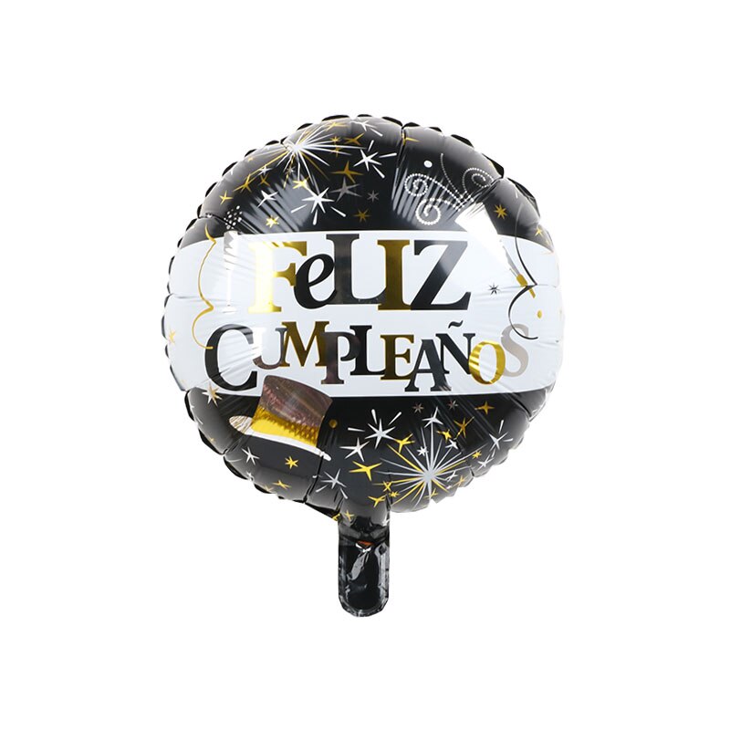 10 stk 18 tommer rund form feliz cumpleanos spansk tillykke med fødselsdagen indretning mylar folie helium balloner globos baloes luftkugler: Blomme