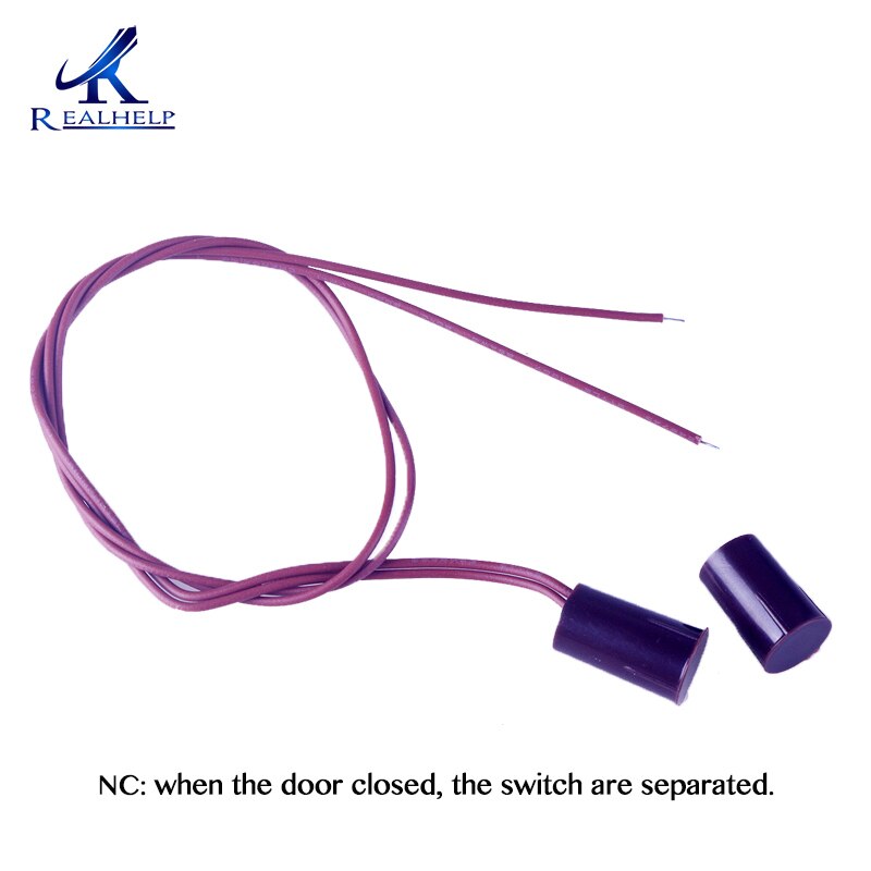 Recessed Magnetic White Window Door Contacts Alarm Security Reed Switch Window or Door Contact Electric Sensor: Brown NC