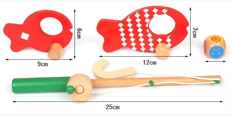 Candywood Kinderen Vissen ouder-kind Houten Spelen Vissen Game Cartoon Patroon Vis Model Educatief Speelgoed voor baby kids