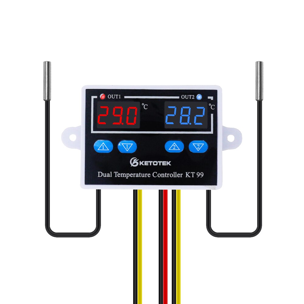 Digital Thermostat Regulator KT99 AC 220V 12V 24V 10A Direct Output Microcomputer Temperature Controller Switch NTC/K Sensor