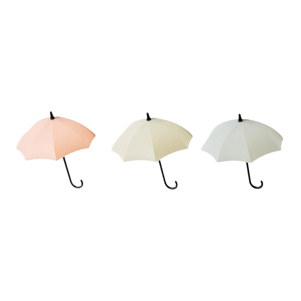 3 Stks/partij Paraplu Shaped Sleutel Hanger Haak Home Decoratieve Houder Muur Haken Keuken Badkamer Slaapkamer Accessoires # X