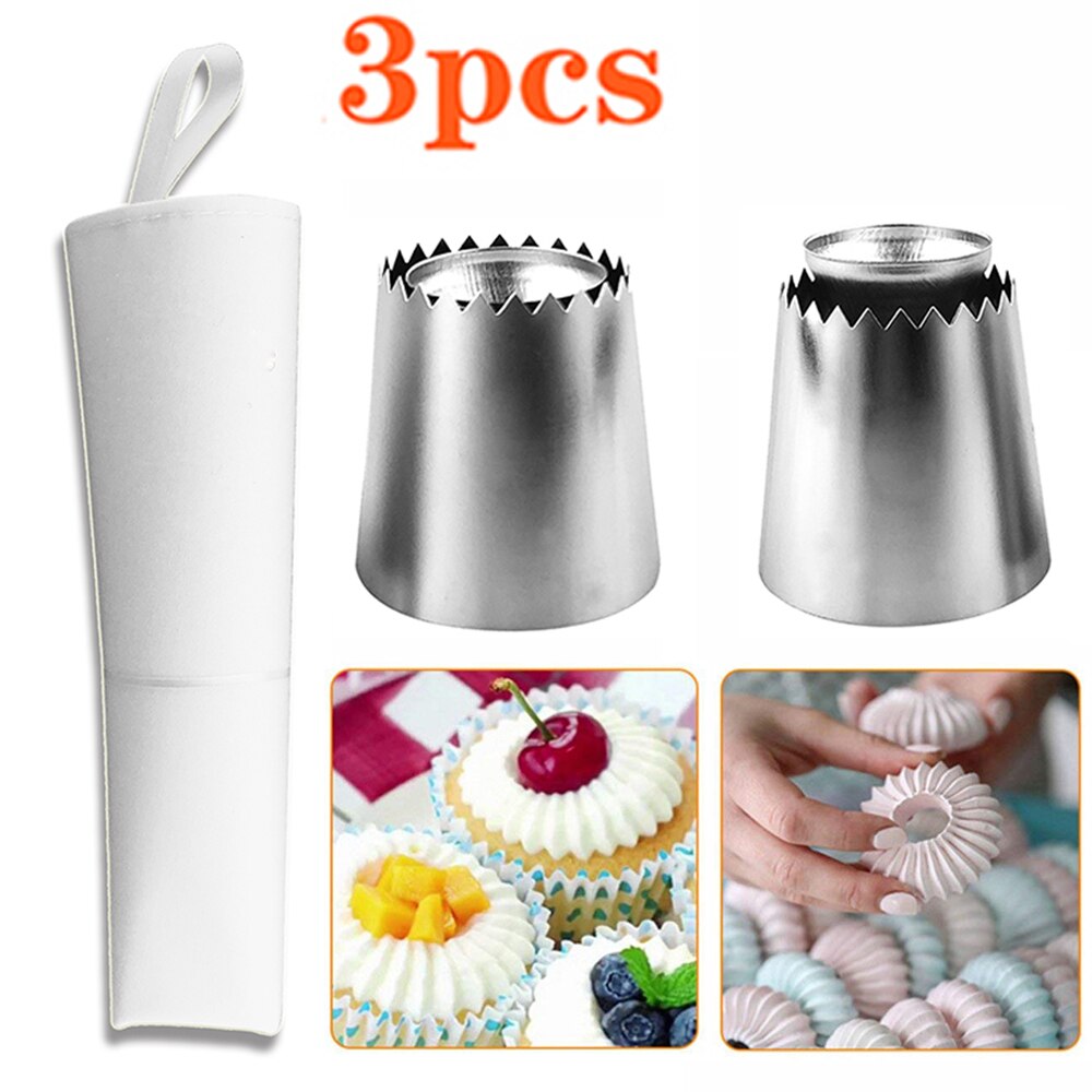 3 stks/set Ring Cookies Mold Piping Nozzles Russische Nozzles Icing Piping Nozzles Set Cake Decorating Pastry Tip