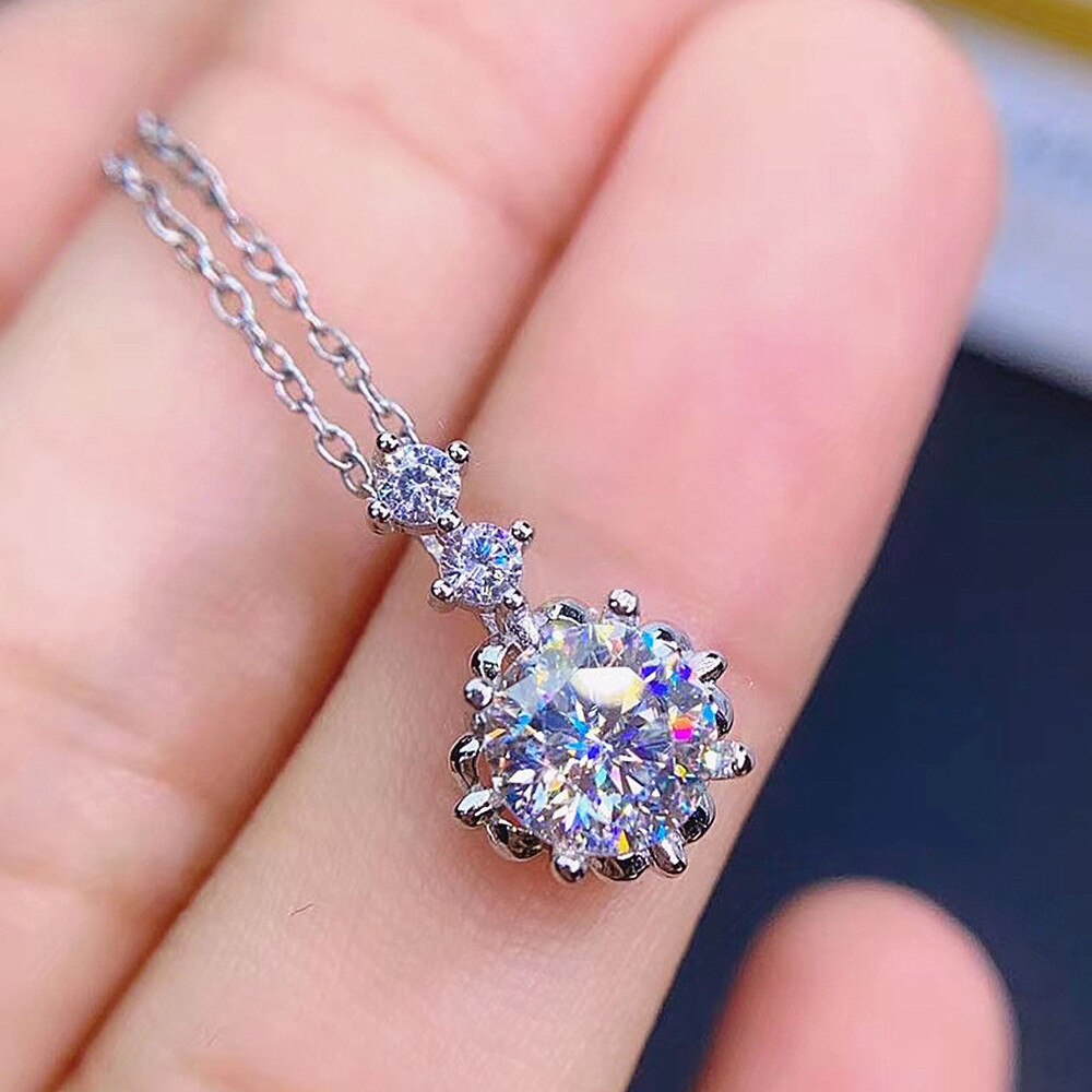 prägnant kleine kristall zirkon diamant anhänger halsketten für frauen 18k weiß Gold silber farbe halsband schmuck Schmuckstück