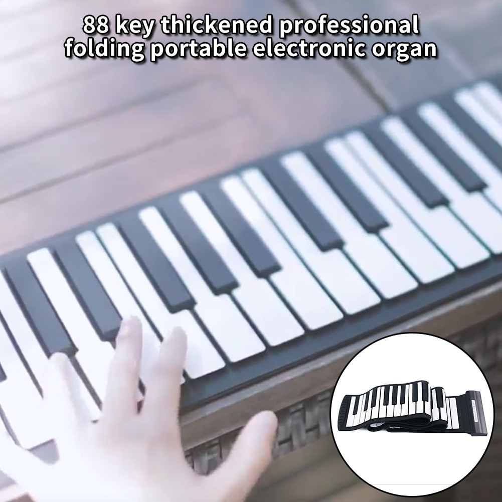 Blød optagelse fleksibel silikone usb interface med højttaler nybegynder elektronisk keyboard 88 nøgle bærbar roll up klavermusik