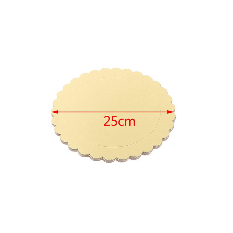 5pcs Cake Board Round Disposable Dessert Tray Gold Cake Base Cardboard For Wedding Birthday Party Kitchen Accessories Cake Tools: 25cm