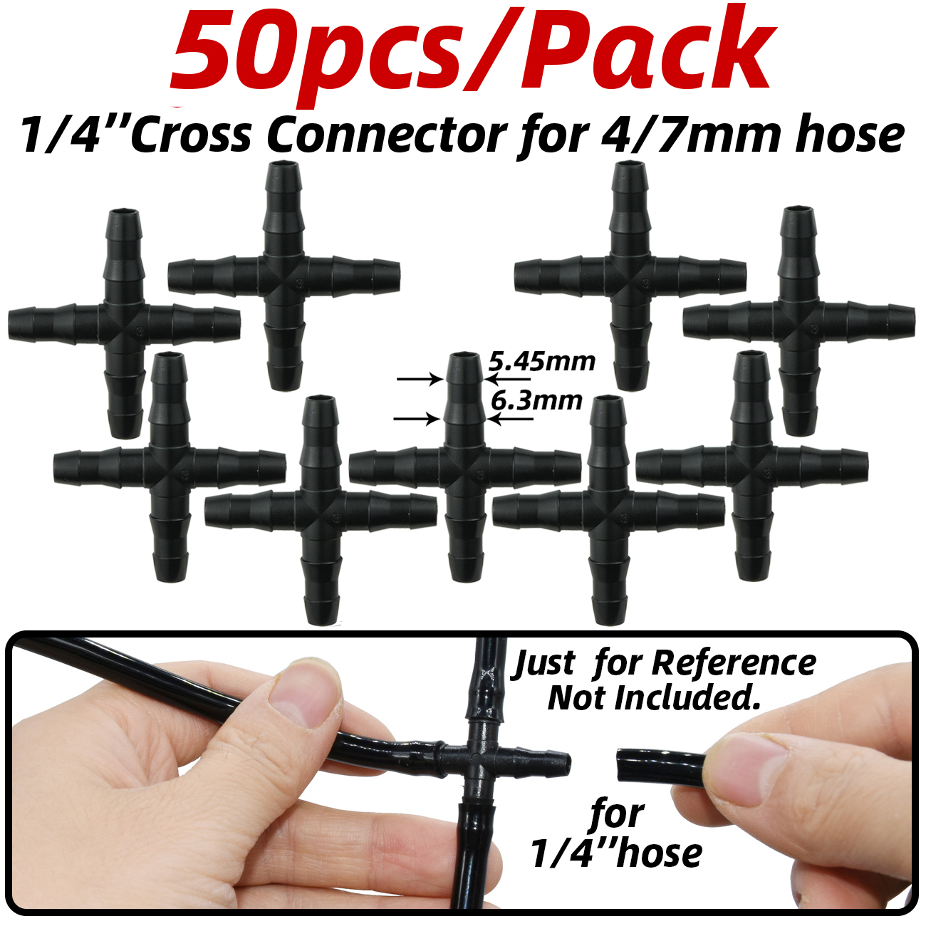 1-50pcs Barbed Connectors Irrigation Fittings Drip Irrigation Barbed Connectors 4/7mm Tubing Fittings for Flower Pot Garden Lawn: Blue