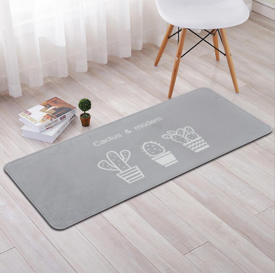 Tapis de cuisine moderne antidérapant imprimé de Cactus | Tapis antidérapant de salle de bains, salon, balcon, moins cher, paillasson de bain, tapis de chambre à coucher: C2 / 50x120cm