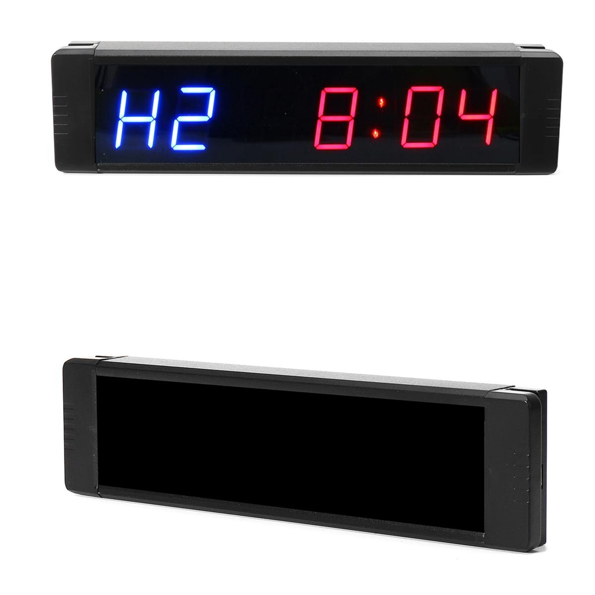 Training Timer LED Display Electronic Clock Stopwatch Interval Timer Prescise Wall Clock with Remote for Gym Fitness Training