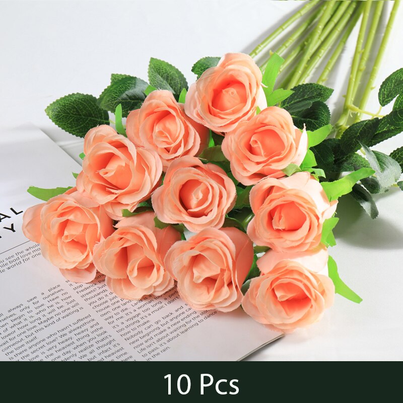 10 Pcs Rose Artificielle Flower Silk Rose Flower 50cm High Wedding Flowers Decoration Luxury Home Decor Valentine Day: SMTMG004