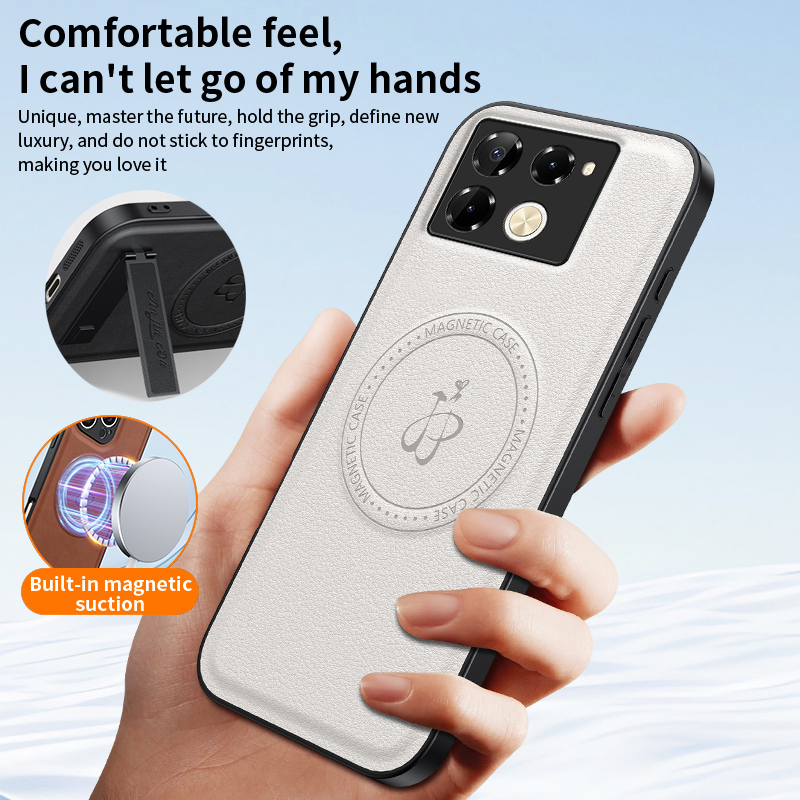 Funda suave de silicona de cuero para Infinix Note 40 Pro Plus 4G 5G, funda magnética de carga inalámbrica a prueba de golpes, fundas para teléfono