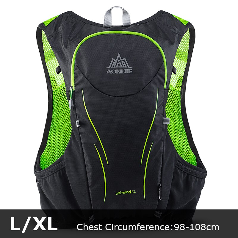 AONIJIE C928 5L Hydration Backpack Rucksack Bag Vest Harness 2L Water Bladder Hiking&Camping Running Marathon Race Sports Sets: C928-LXL Green