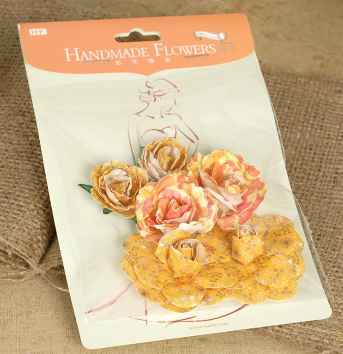 Diy håndlavede blomster pakke 3d smukke papirblomster til kortfremstilling, scrapbog udsmykninger