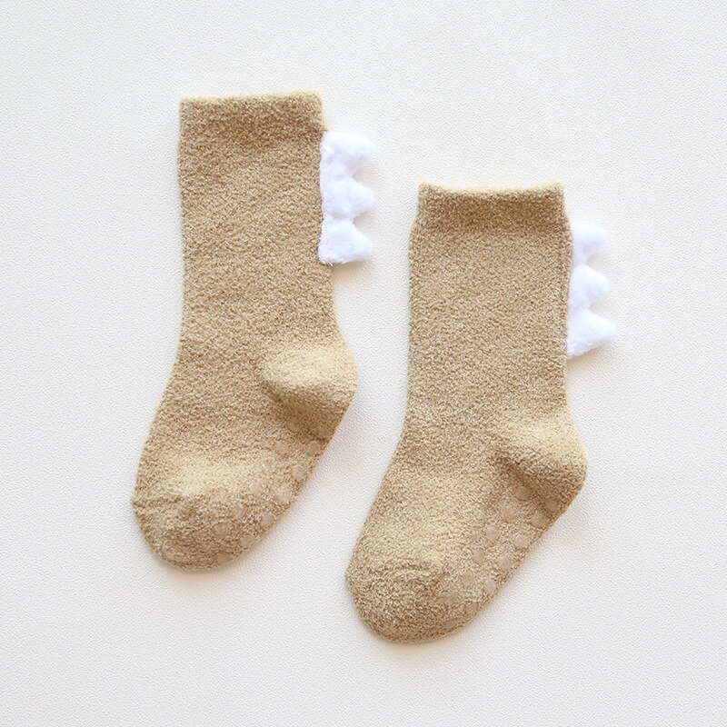 Herbst und Winter Verdickung freundlicher Socken Karikatur freundlicher Socken Baby Mädchen Socken Kleinkind Boden Socken Nicht-Unterhose Baby jungen Socken: Gelb / S(0-1T)