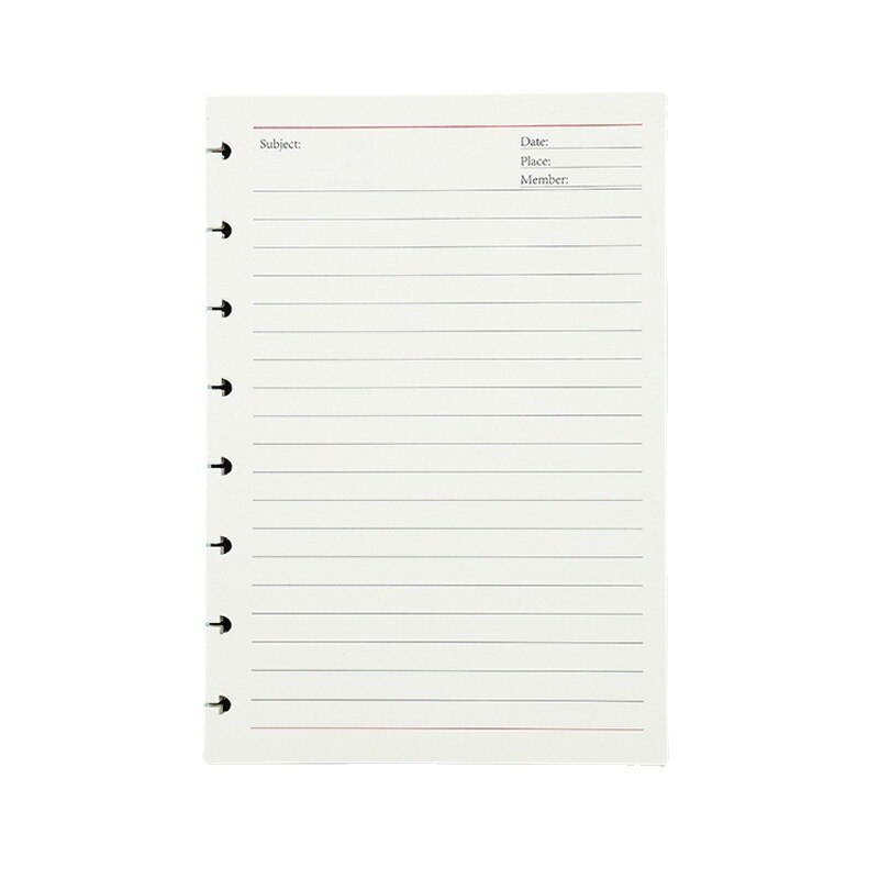 A5 Notepad Inner Paper Mushroom Hole Loose Leaf Notebook Refill Inside Page Binder Inner Page To Do List Line Grid Inside Paper