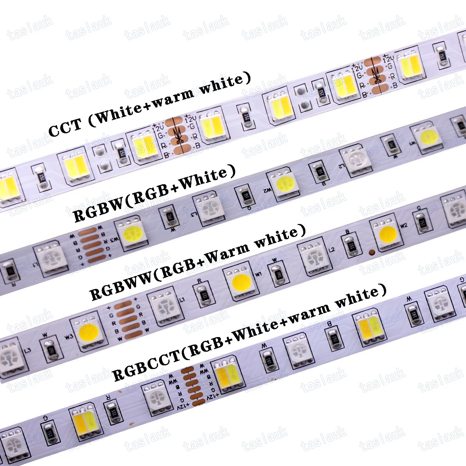 SMD 5050 LED-Streifen, 5 m, 60 LEDs/m, DC 12 V, 24 V, flexibles Band, Diodenband, 4000 K, NW, RGB, Weiß, Warmweiß, verrotten, Grün, Blau, Gelb