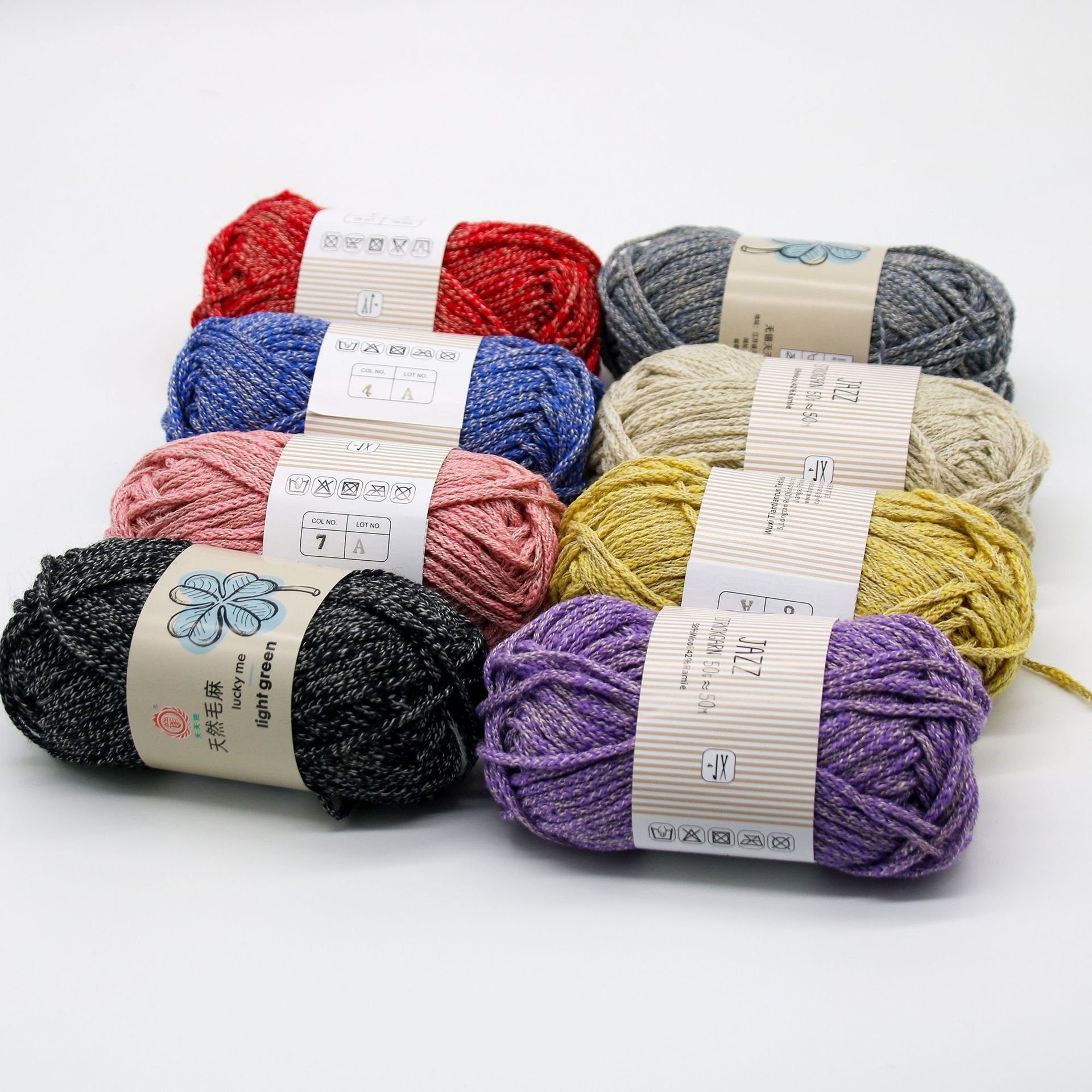 8-Kleur Lint Garen, Wol Ramee Gemengd Fancy Garen, Zacht En Licht Breien Diy Trui, sjaal, Etc